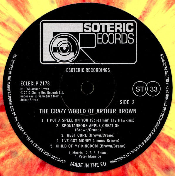 The Crazy World Of Arthur Brown : The Crazy World Of Arthur Brown (LP, Album, Ltd, RE, Yel)