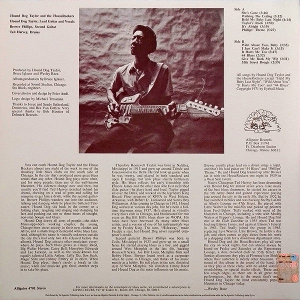 Hound Dog Taylor And The HouseRockers* : Hound Dog Taylor And The House Rockers (LP, Album, RE, 180)