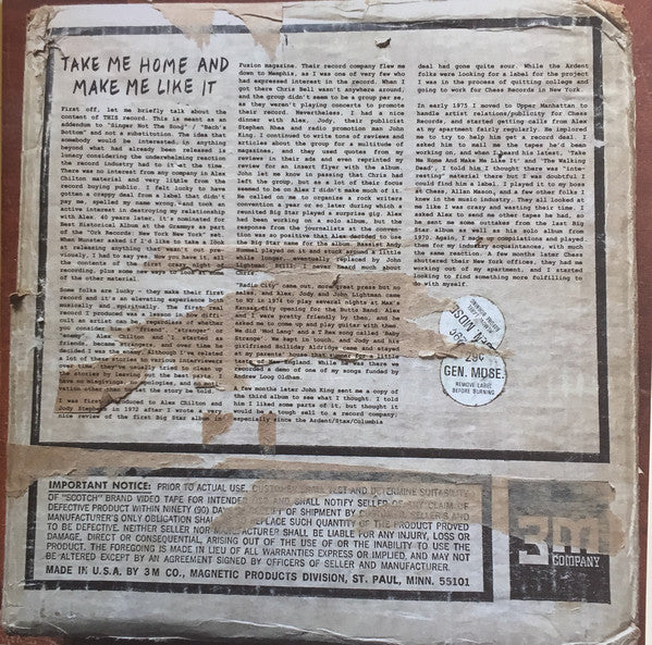 Alex Chilton : Take Me Home And Make Me Like It (LP)