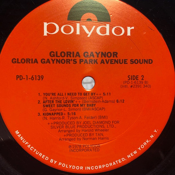 Gloria Gaynor : Gloria Gaynor's Park Avenue Sound (LP, Album)