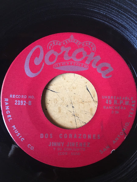 Jimmy Jimenez Y Su Conjunto : Ya Volví de Vietnam / Dos Corazones (7", Single)
