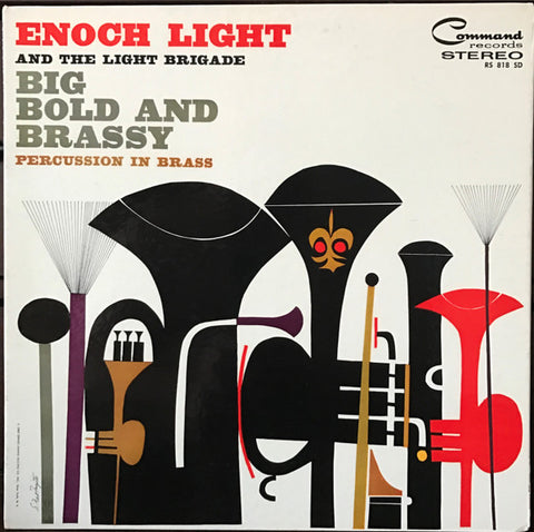 Enoch Light And The Light Brigade : Big Bold And Brassy Percussion In Brass (LP, Album, Gat)