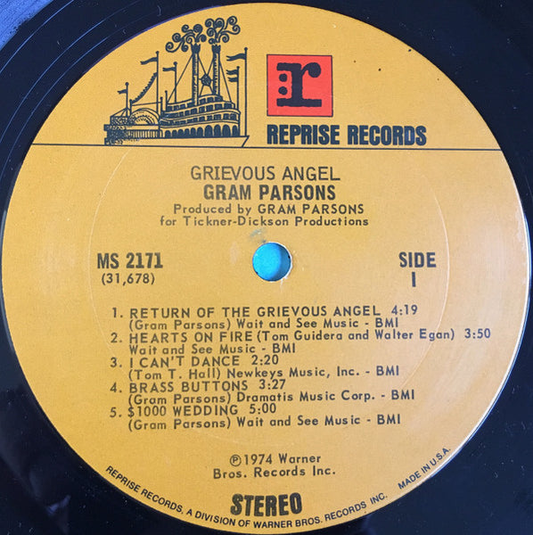 Gram Parsons : Grievous Angel (LP, Album, Ter)