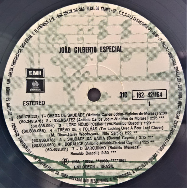 João Gilberto : Especial 30 Sucessos (2xLP, Comp, Gat)