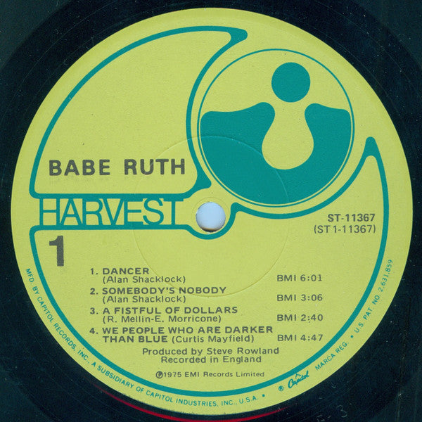 Babe Ruth : Babe Ruth (LP, Album, Cap)