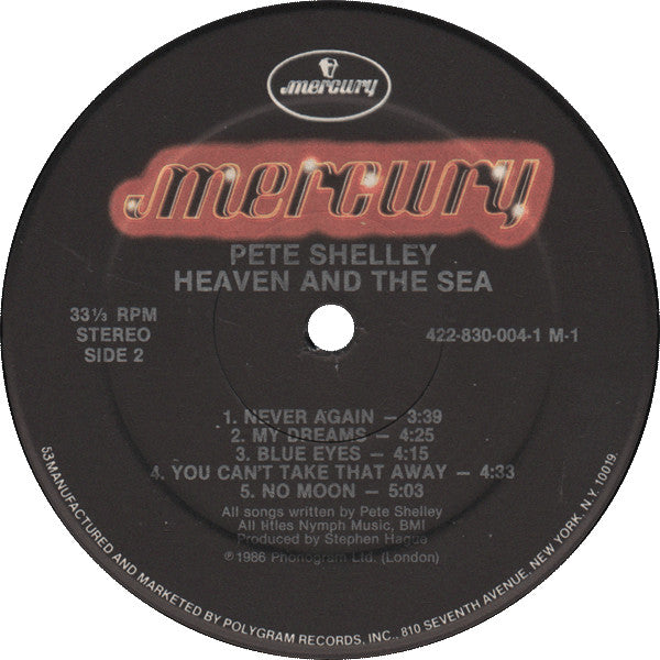 Pete Shelley : Heaven And The Sea (LP, Album)