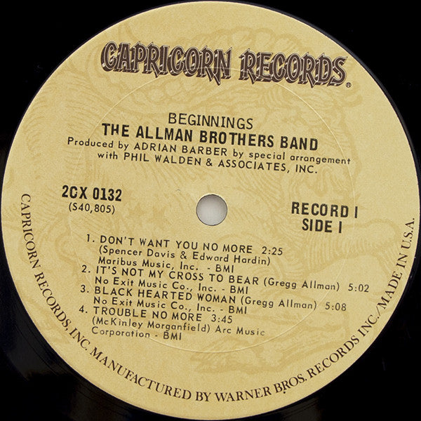 The Allman Brothers Band : Beginnings (2xLP, Comp, San)