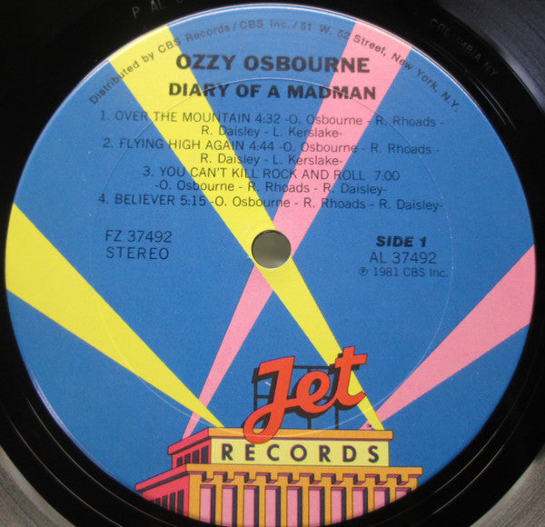 Ozzy Osbourne : Diary Of A Madman (LP, Album)
