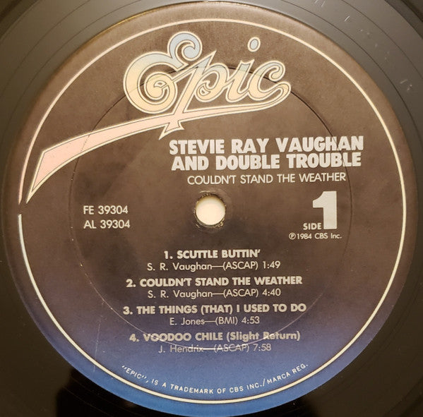 Stevie Ray Vaughan And Double Trouble* : Couldn't Stand The Weather (LP, Album, Pit)