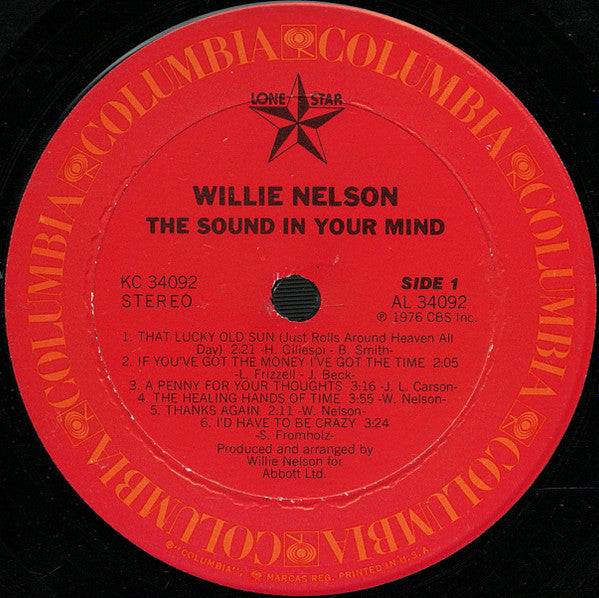 Willie Nelson : The Sound In Your Mind (LP, Album, Ter)