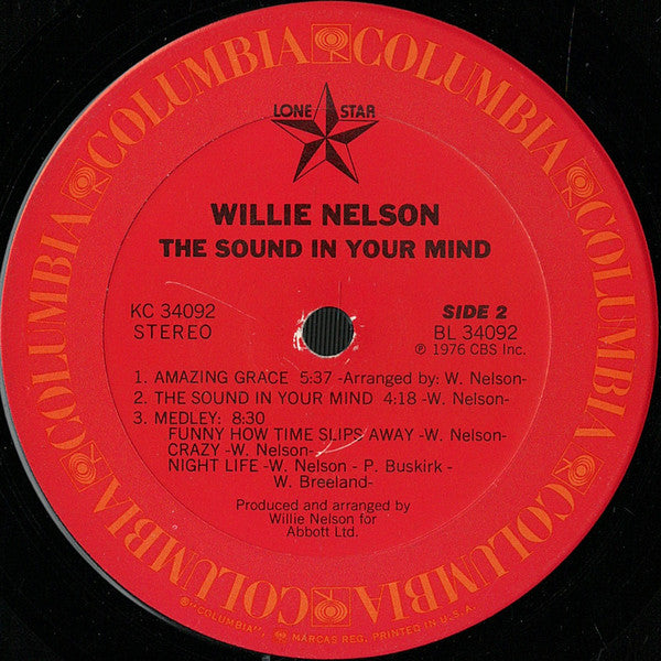 Willie Nelson : The Sound In Your Mind (LP, Album, Ter)