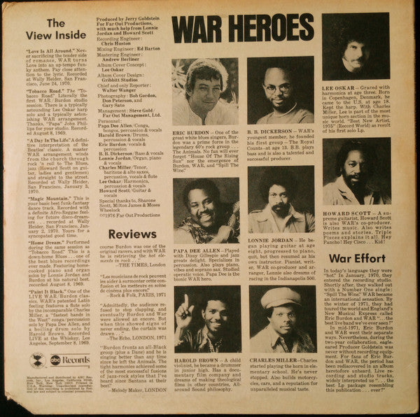 Eric Burdon & War : Love Is All Around (LP, Album, Ter)