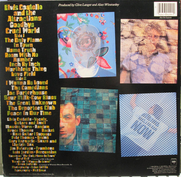 Elvis Costello & The Attractions : Goodbye Cruel World (LP, Album, Car)