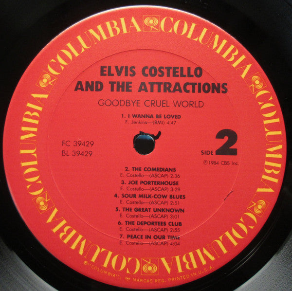 Elvis Costello & The Attractions : Goodbye Cruel World (LP, Album, Car)