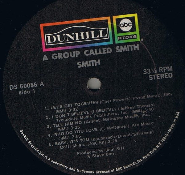 Smith (3) : A Group Called Smith (LP, Album, RE)