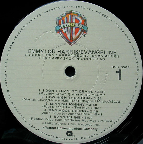 Emmylou Harris : Evangeline (LP, Album, Jac)