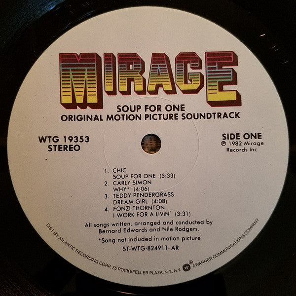 Various : Soup For One - Original Motion Picture Soundtrack (LP, Comp, AR )