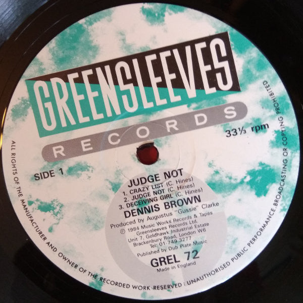 Dennis Brown / Gregory Isaacs : Judge Not (LP, Album)