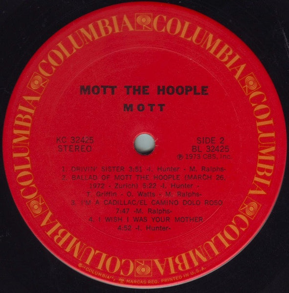 Mott The Hoople : Mott (LP, Album, San)