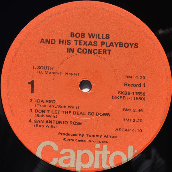 Bob Wills & His Texas Playboys : In Concert (2xLP, Album, Jac)