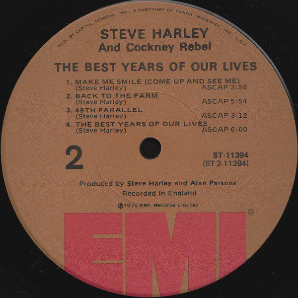 Steve Harley And Cockney Rebel* : The Best Years Of Our Lives (LP, Album, Jac)