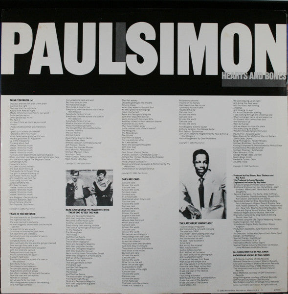 Paul Simon : Hearts And Bones (LP, Album, All)