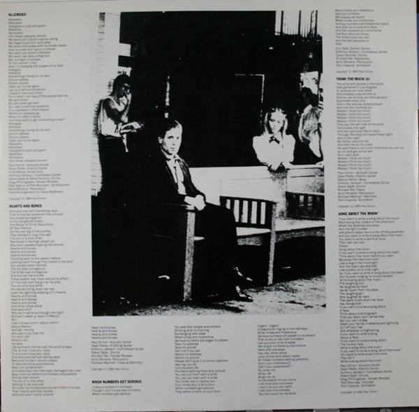 Paul Simon : Hearts And Bones (LP, Album, All)