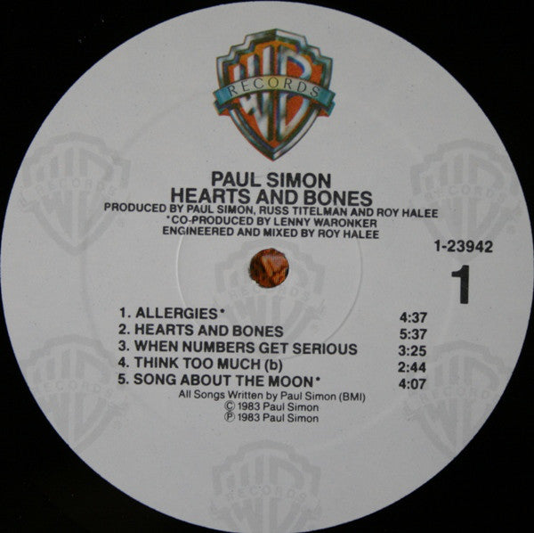 Paul Simon : Hearts And Bones (LP, Album, All)