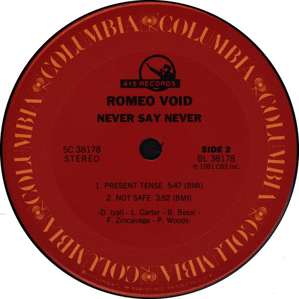 Romeo Void : Never Say Never (12", Ter)