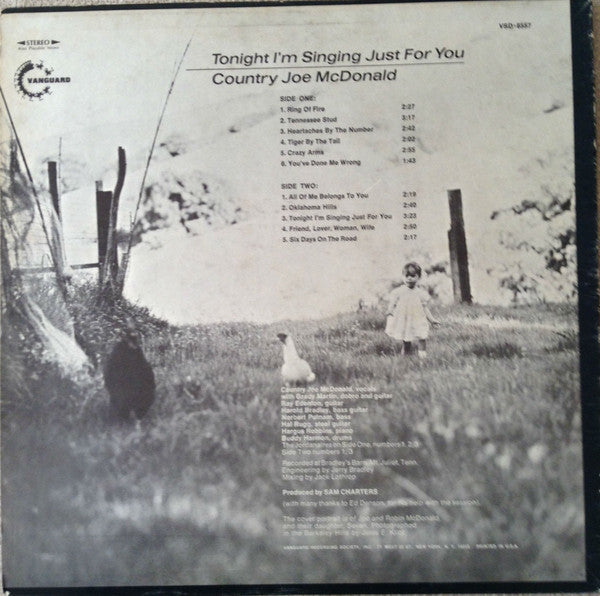 Country Joe McDonald : Tonight I'm Singing Just For You (LP,  )