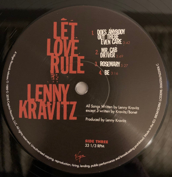 Lenny Kravitz : Let Love Rule (2xLP, Album, RE)