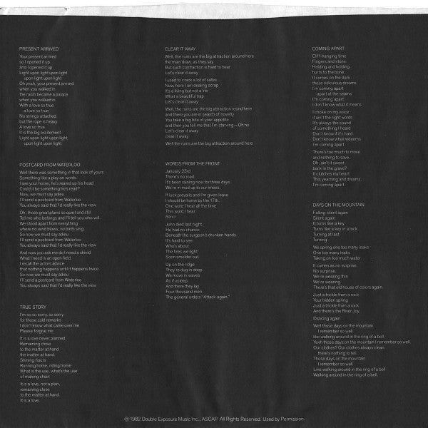 Tom Verlaine : Words From The Front (LP, Album, Win)