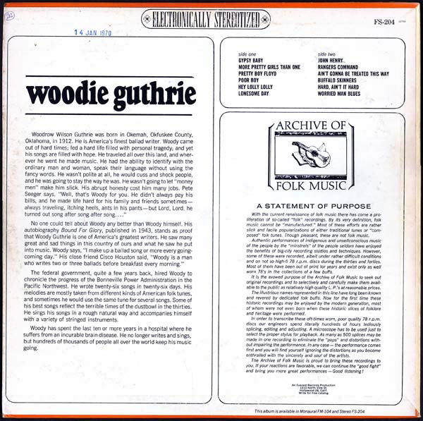 Woody Guthrie : Woody Guthrie (LP, Comp, RE)