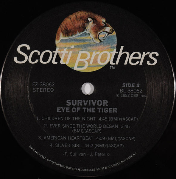 Survivor : Eye Of The Tiger (LP, Album, Car)