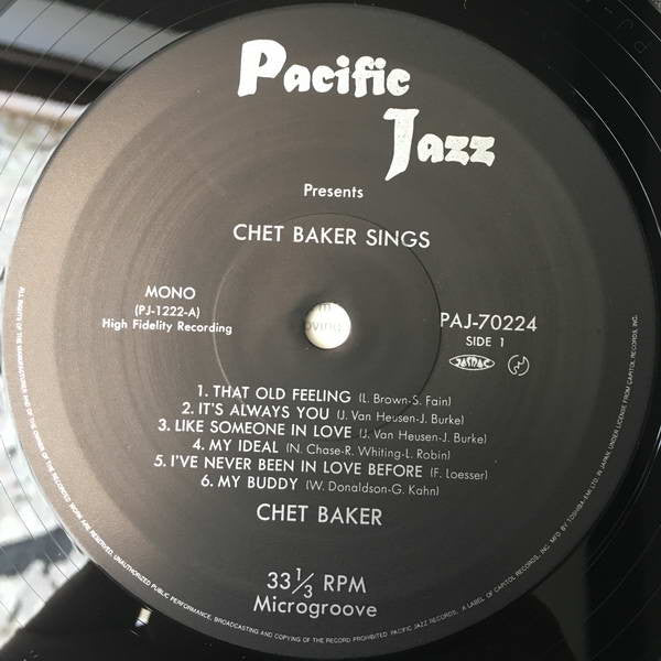 Chet Baker : Chet Baker Sings (LP, Album, Mono, RE)
