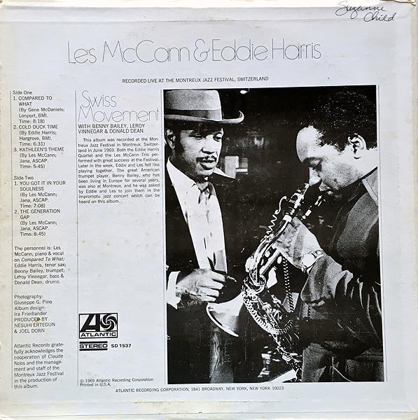 Les McCann & Eddie Harris : Swiss Movement (LP, Album, RE, Mon)