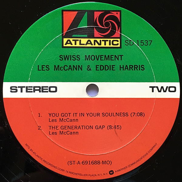 Les McCann & Eddie Harris : Swiss Movement (LP, Album, RE, Mon)