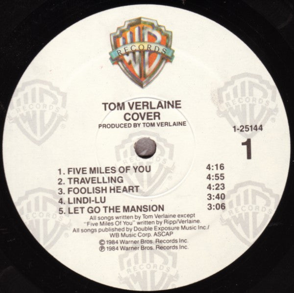 Tom Verlaine : Cover (LP, Album, All)