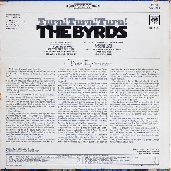 The Byrds : Turn! Turn! Turn! (LP, Album)