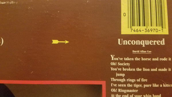 David Allan Coe : Invictus (Means) Unconquered (LP, Album, Ter)
