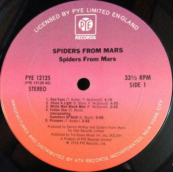 Spiders From Mars : Spiders From Mars (LP, Album)