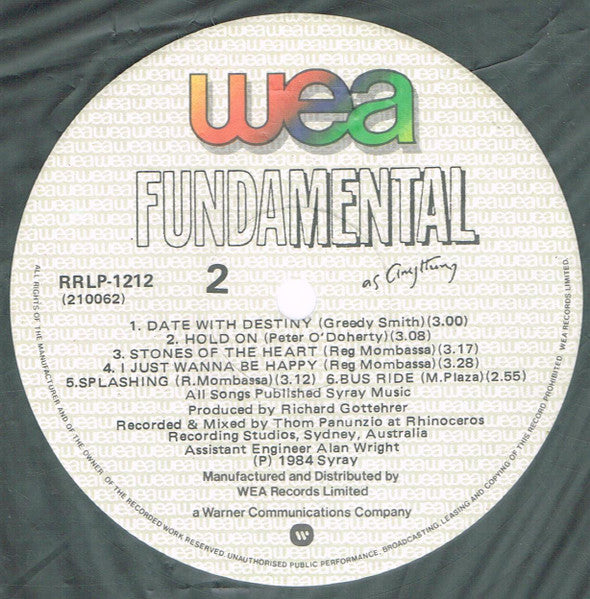 Mental As Anything : Fundamental As Anything (LP, Album)