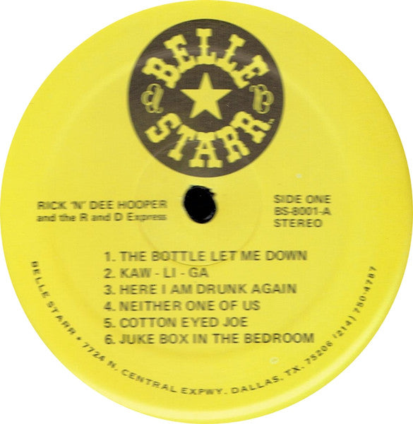 Rick 'N' Dee Hooper And The R&D Express : Live At The Belle Starr (LP)