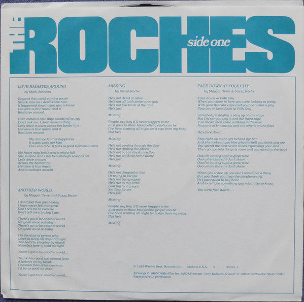 The Roches : Another World (LP, Album, All)