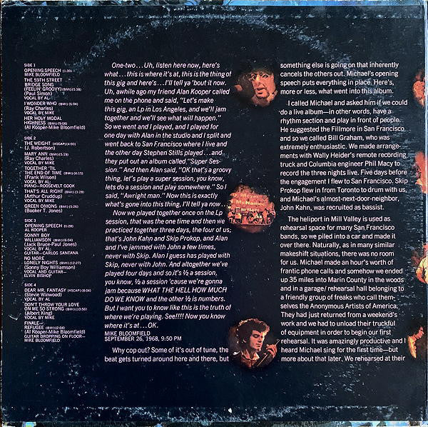 Mike Bloomfield & Al Kooper : The Live Adventures Of Mike Bloomfield And Al Kooper (2xLP, Album, Pit)