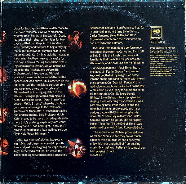 Mike Bloomfield & Al Kooper : The Live Adventures Of Mike Bloomfield And Al Kooper (2xLP, Album, Pit)