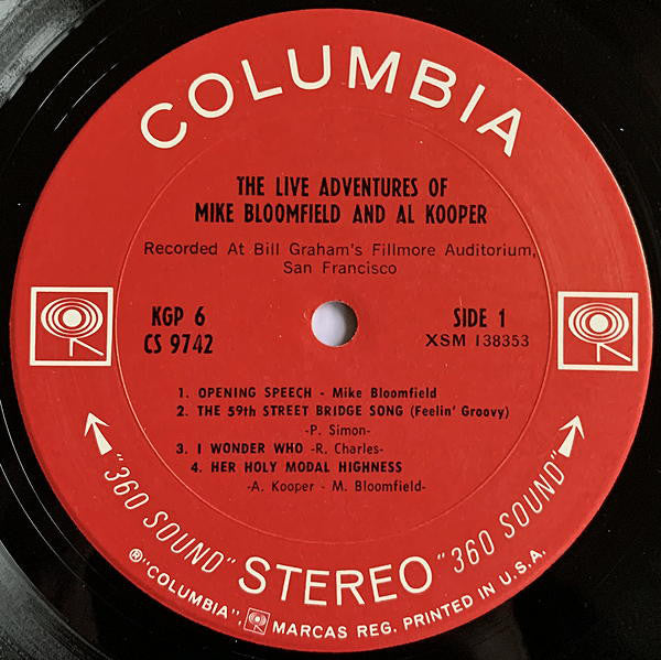 Mike Bloomfield & Al Kooper : The Live Adventures Of Mike Bloomfield And Al Kooper (2xLP, Album, Pit)