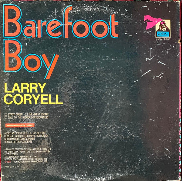 Larry Coryell : Barefoot Boy (LP, Album, Club, Pre)