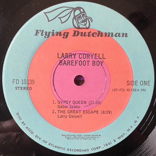 Larry Coryell : Barefoot Boy (LP, Album, Club, Pre)