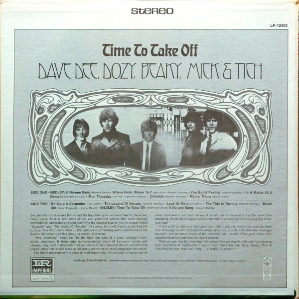 Dave Dee, Dozy, Beaky, Mick & Tich : Time To Take Off (LP, Album, All)